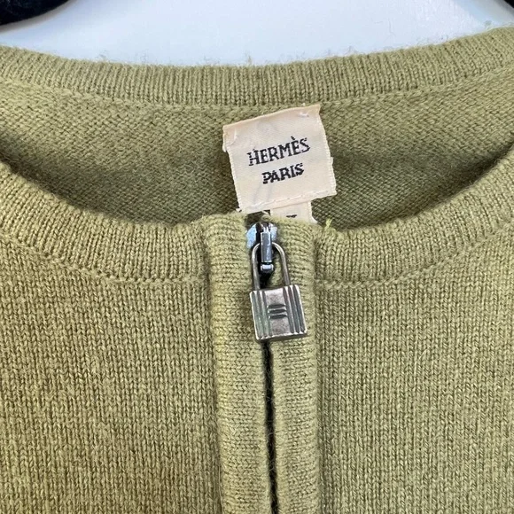 Hermes Paris Vintage Cashmere Ensemble Cardigan & Tank 2 Pieces
